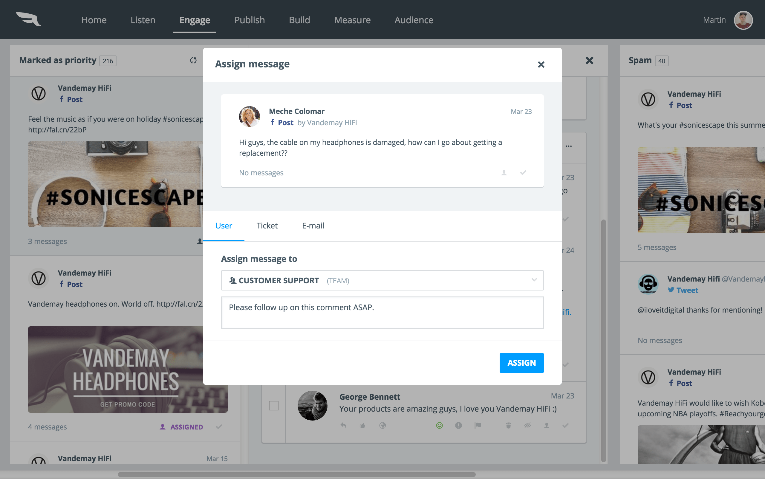 Engage-Assign-message