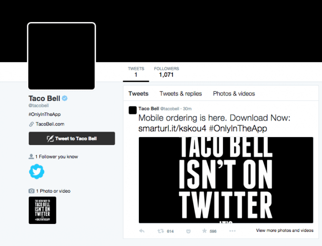 Taco Bell Social Media Blackout