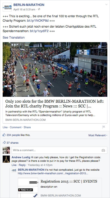 marathons social media