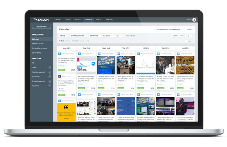 An editorial calendar for social media enables efficient planning of content during the conference.