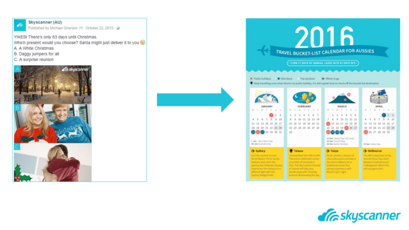 Facebook advertising mistakes examples skyscanner