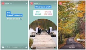 airbnb Travel Tuesdays Instagram Stories example