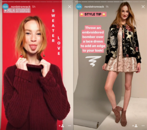 Nordstrom Rack Instagram Stories example social media marketing