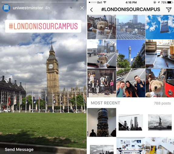 university social media strategy Instagram Stories campaign