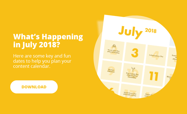 july 2018 social media calendar