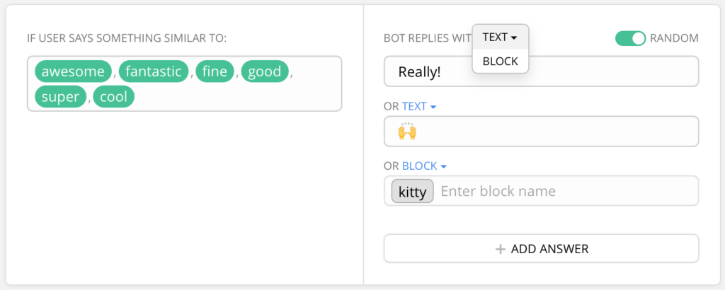 chatfuel facebook messenger bot keywords