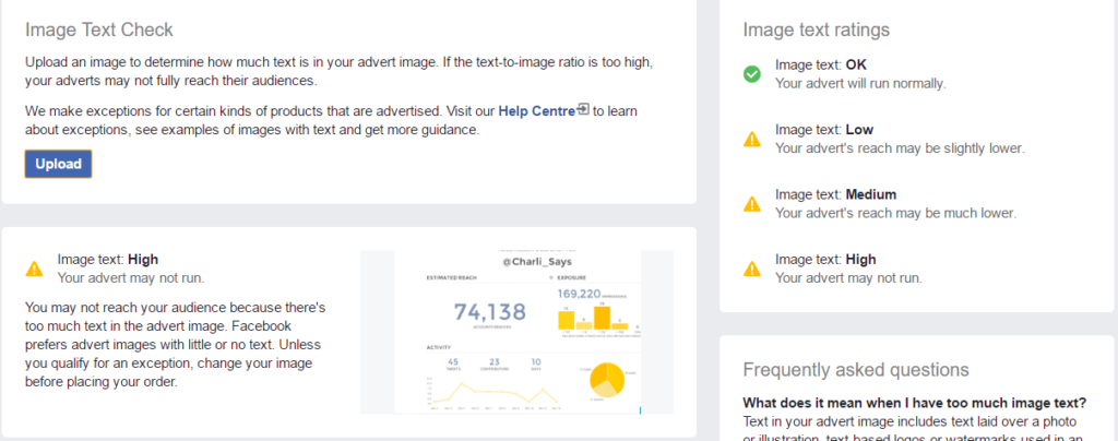 facebook ad not approved image text