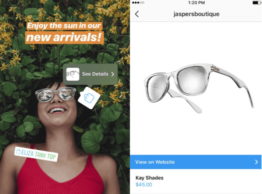 vendere su tag shifinabili di instagram ecommerce