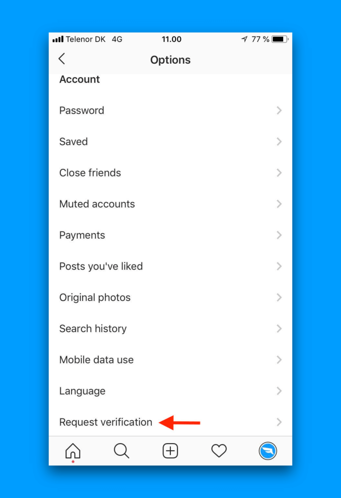 request verification on instagram