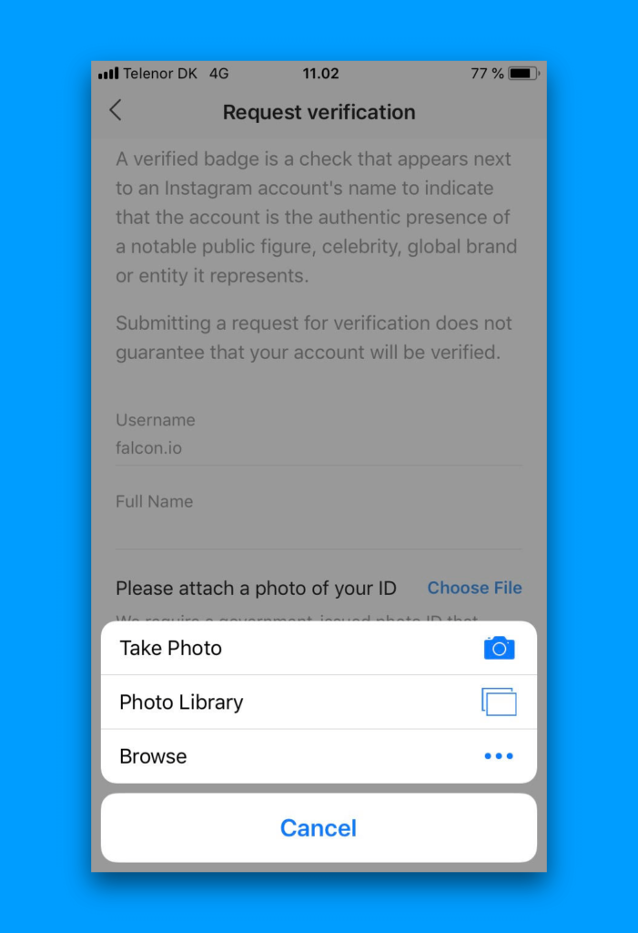 how to verify instagram account