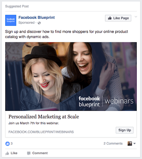 facebook blueprint lead ads examples