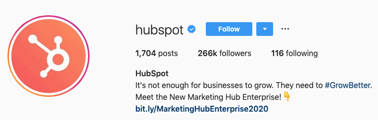 Hubspot Instagram Bio