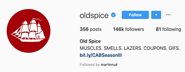 Old Spice Instagram Bio