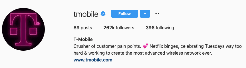 T-mobile Instagram Bio