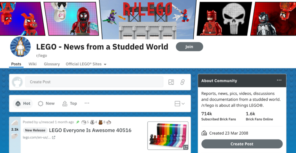 The Reddit LEGO community