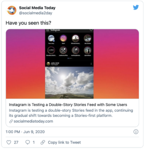 Instagram is Testing a Double-Story Stories Feed with Some Users